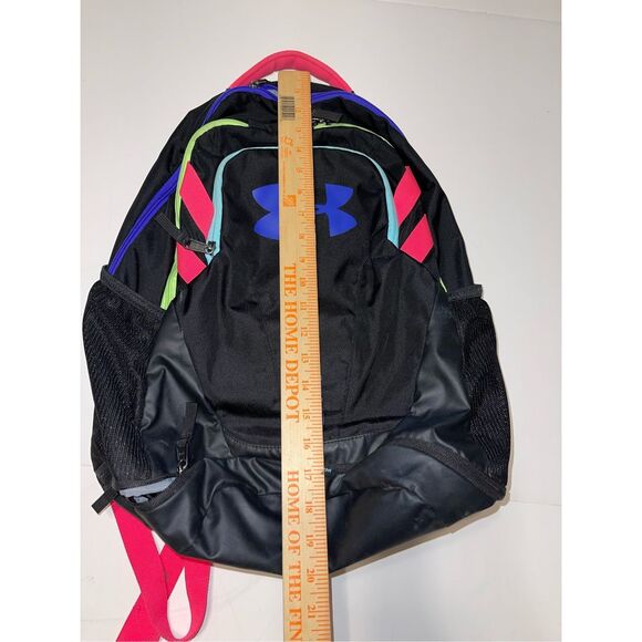 Under‎ Armour Hustle 3.0 Backpack, Black/Black/Constellation Purple, One Size - Picture 3 of 6